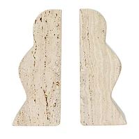 Hello Honey® 6" Natural Travertine Wave Bookends Set