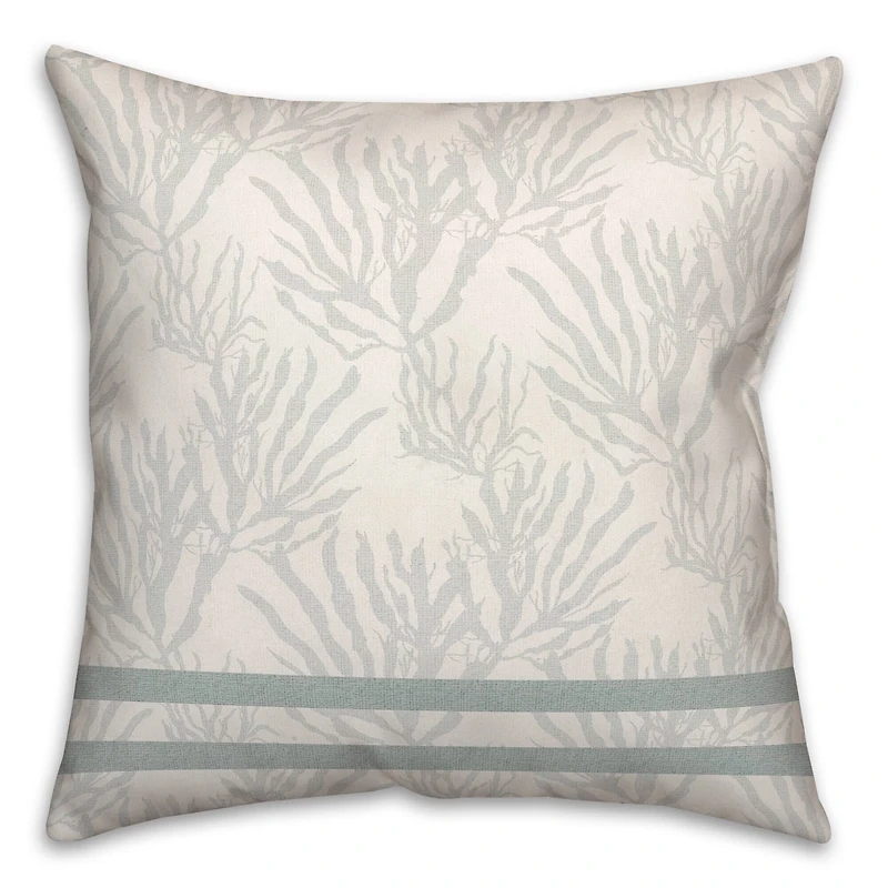 Coral & Double Stripe Throw Pillow