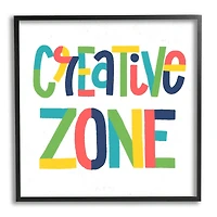 Stupell Industries Creative Zone Kids' Motivational Phrase Vibrant Playful Typography Framed Wall Art