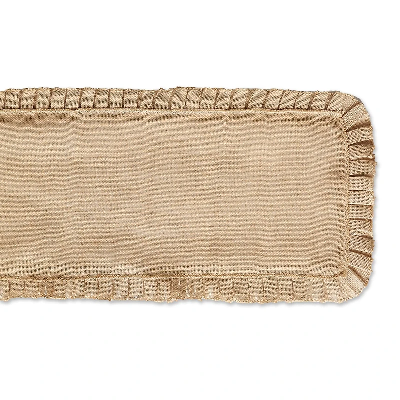 DII® Natural Ruffle Trim Jute Table Runner, 14x72 inch