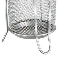 Mind Reader Silver Round Metal Mesh Umbrella Stand