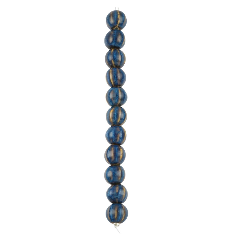 12 Packs: 11 ct. (132 total) Blue Ceramic Round Melon Beads, 15mm by Bead Landing™