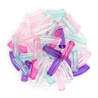 Transparent Plastic Tube Beads, 48ct. by Creatology™