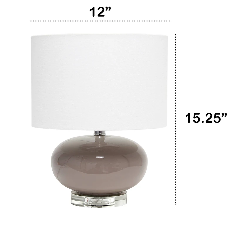 Lalia Home 15.25" Ovaloid Glass Table Lamp with White Shade