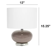Lalia Home 15.25" Ovaloid Glass Table Lamp with White Shade