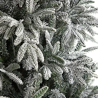 8.5ft. Pre-Lit Flocked Manchester Spruce Artificial Christmas Tree, Warm White Lights