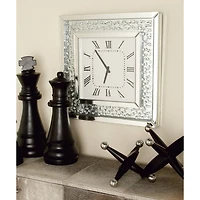 Silver Glam Wood Wall Clock, 20" x 20"