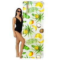 PoolCandy Deluxe Pool Raft with Tropical Flower Print