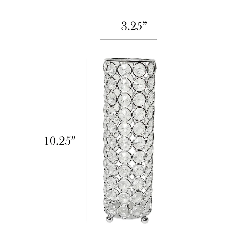 Elegant Designs™ 10" Chrome Crystal Decorative Candle Holder