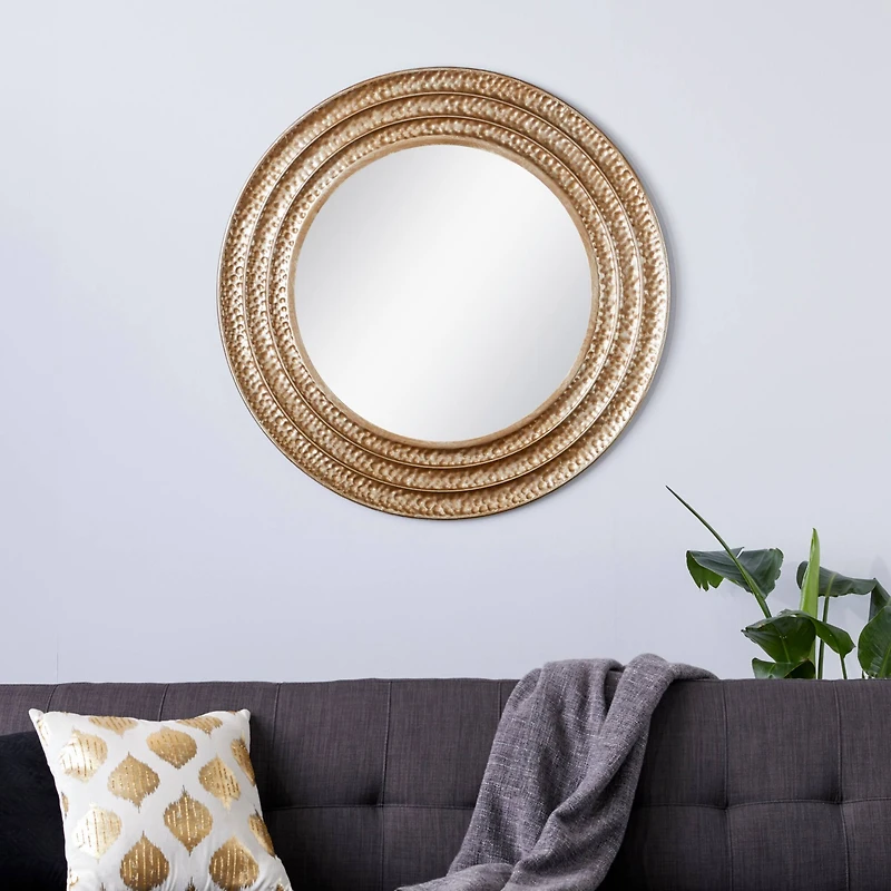 39" Gold Glam Metal Wall Mirror