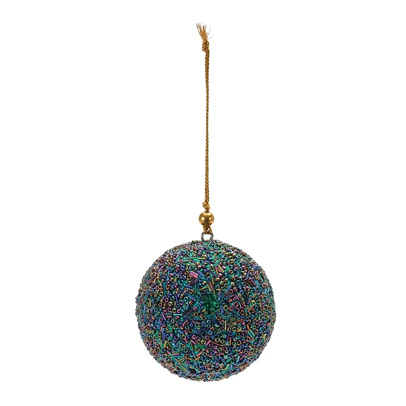 2.75" Rainbow Beaded Ball Ornaments, 12ct.