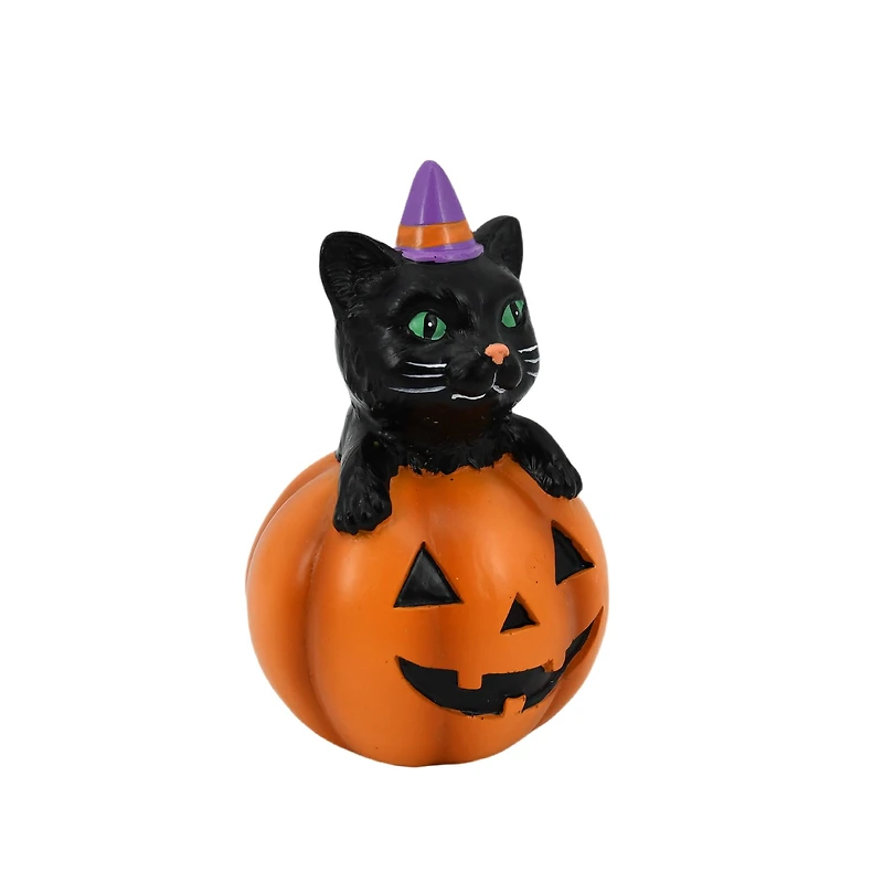 5" Black Cat in Jack-O'-Lantern Tabletop Décor by Ashland®