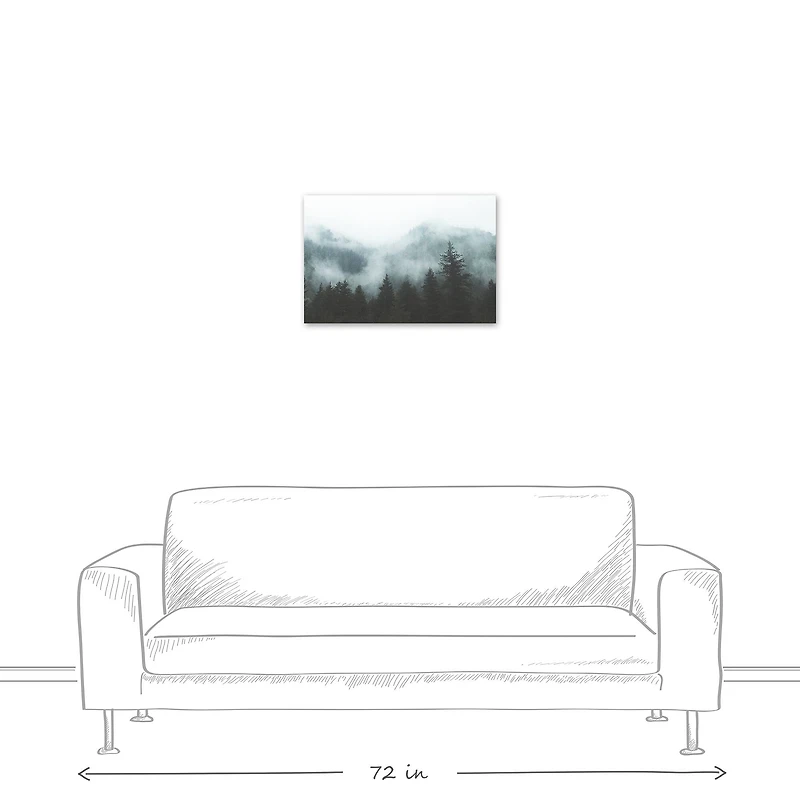 Foggy Mountainscape Canvas Wall Art