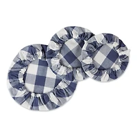 DII® Assorted French Blue Buffalo Check Woven Dish Cover Set