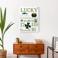 St. Patrick's Day Words 18" x 24" Canvas Wall Art