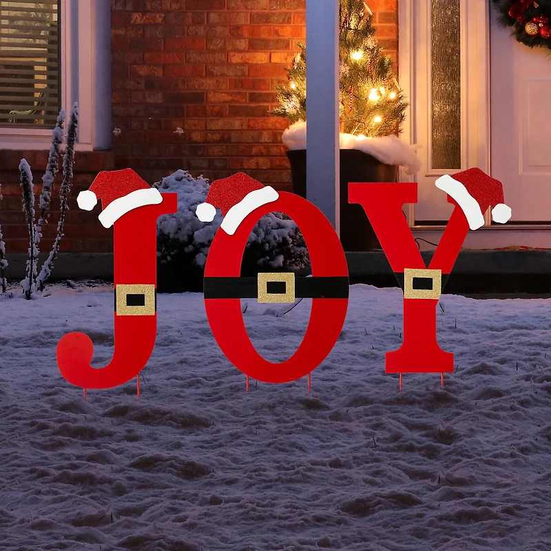 Glitzhome® 2.5ft. Metal Joy Yard Stake Set