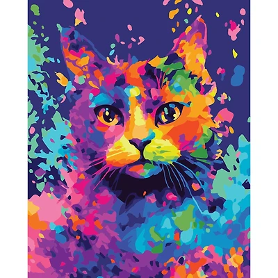 16" x 20" Pop Cat Paint-by-Number Kit with Wood Display Hanger by Artist's Loft®