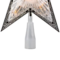 9" Pre-Lit Silver and Clear Crystal 5 Point Star Christmas Tree Topper - Clear Lights