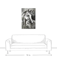 Greyscale Horse 24" x 36" Canvas Wall Art