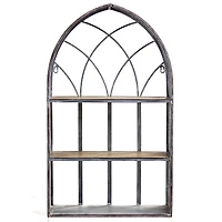 White Cathedral Arch Rustic Hanging Wall Shelf & Rack