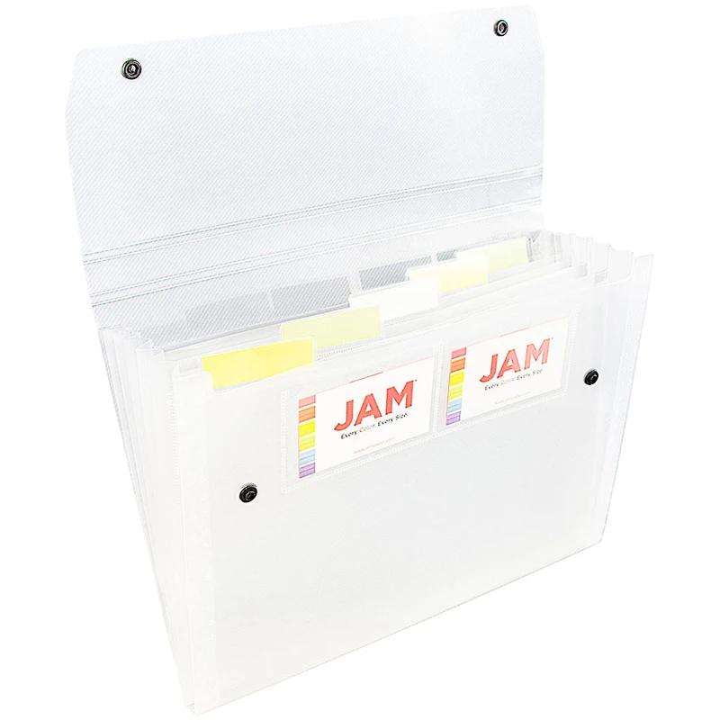 JAM Paper 9" x 13" Clear Plastic Accordion Folder