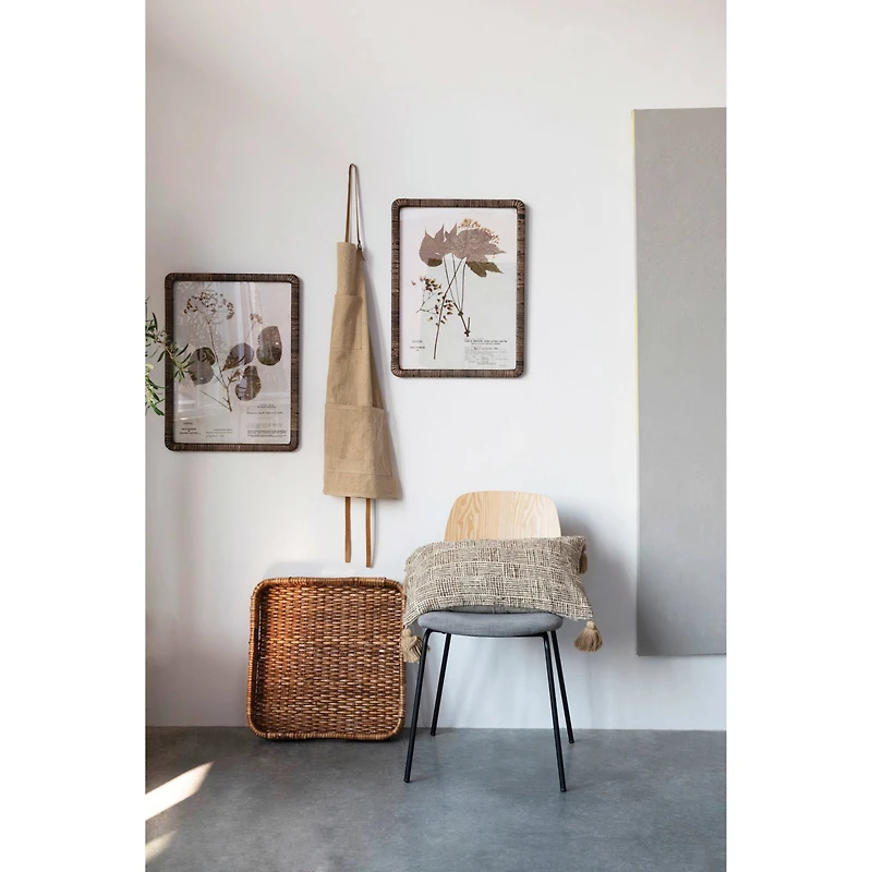 Hello Honey® Chambray Back Woven Cotton Blend Lumbar Pillow with Tassels