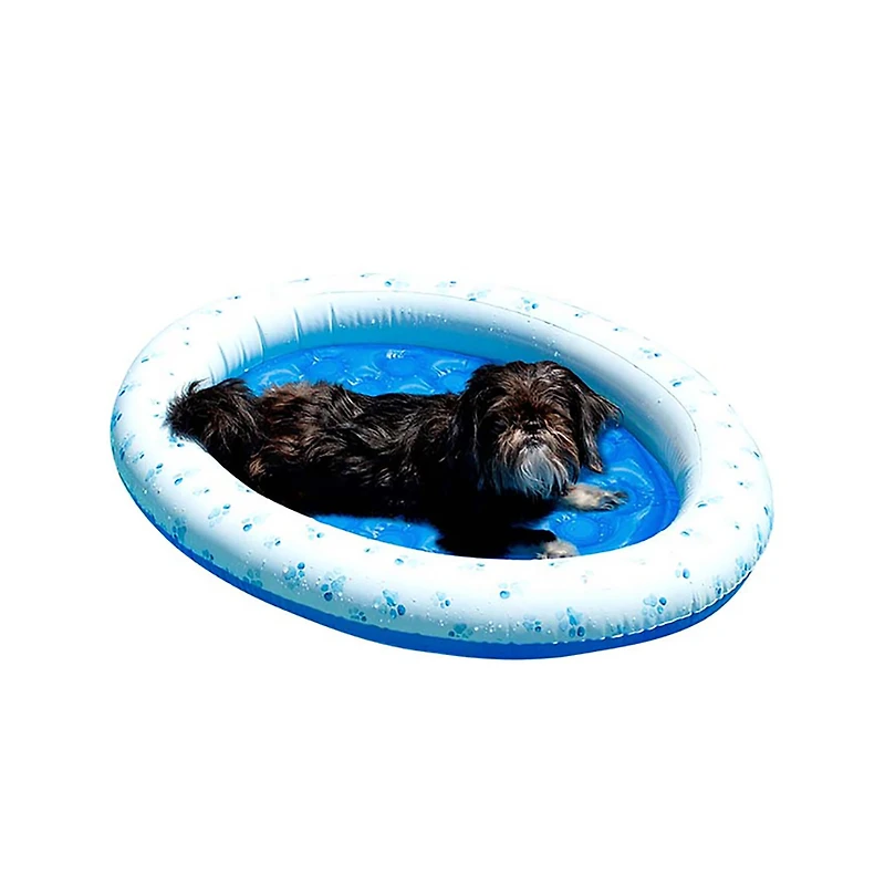 PoolCandy 36" Blue & White Paw Print Pet Float