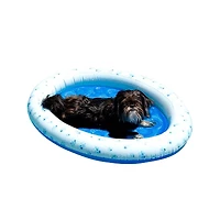 PoolCandy 36" Blue & White Paw Print Pet Float