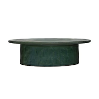 Hello Honey® 12" Matte Green Reactive Glaze Stoneware Pedestal