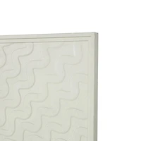 40" White & Gold Metal Geometric Wall Decor with Wavy Pattern