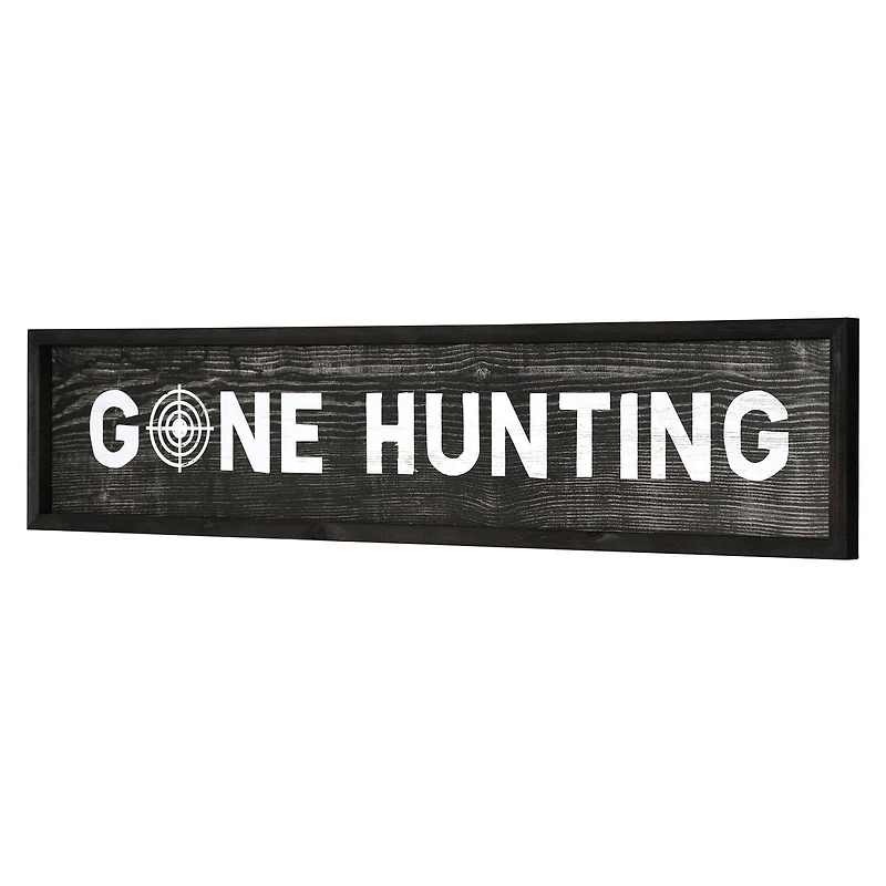 36" Gone Hunting Wood Novelty Wall Sign