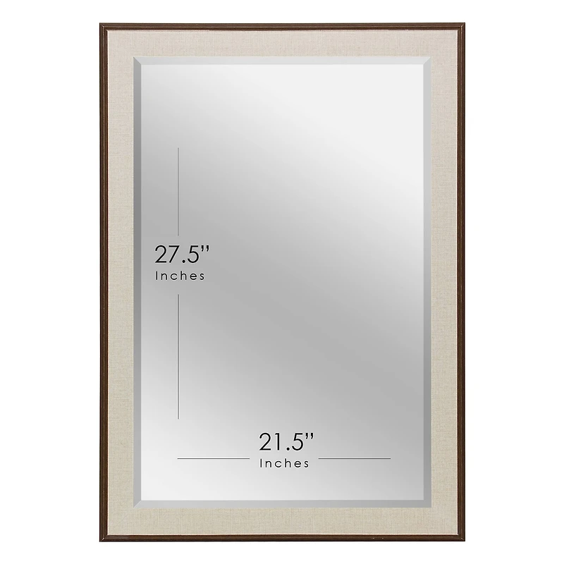 Head West Textured Brown Mat Framed Beveled Glass Accent Mirror