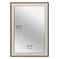 Head West Textured Brown Mat Framed Beveled Glass Accent Mirror