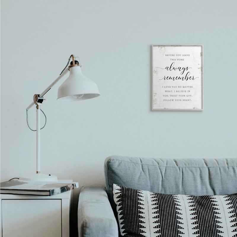 Stupell Industries Always Follow Your Heart Phrase Country Home Charm Framed Wall Art