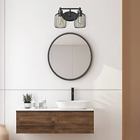 Lalia Home Ironhouse 2 Light Industrial Cage Vanity