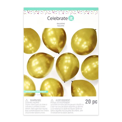 12" Gold Balloons by Celebrate It™, 20ct.