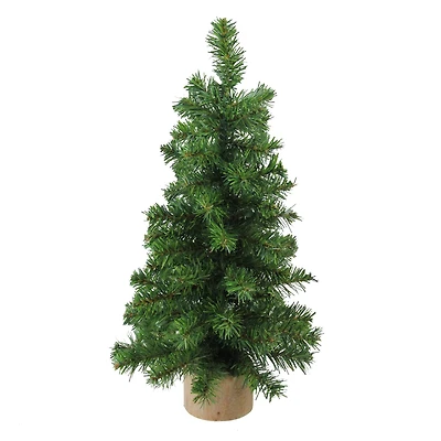 15" Unlit Alpine Slim Artificial Christmas Tree with Wood Base