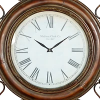 Brown Antique Fleur De Lis Wall Clock