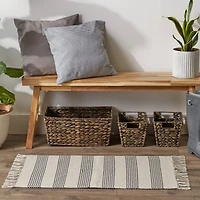 DII® Gray Ticking Stripe Hand-Loomed Rug, 2ft. x 3ft.