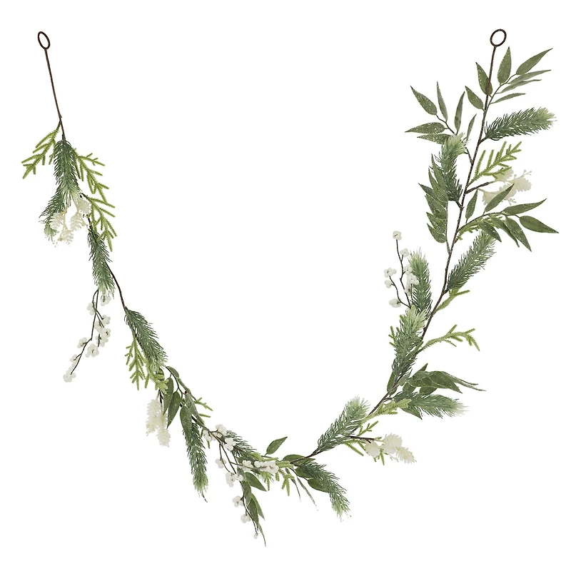 6ft. White Pinecone, Berry & Pine Glitter Garland by Ashland®