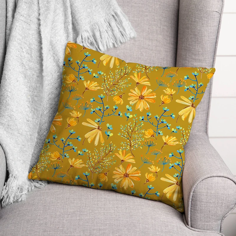 Flowers & Foliage Throw Pillow