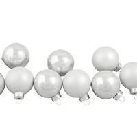 9ct. 2.5" Shiny & Matte White Glass Ball Ornaments