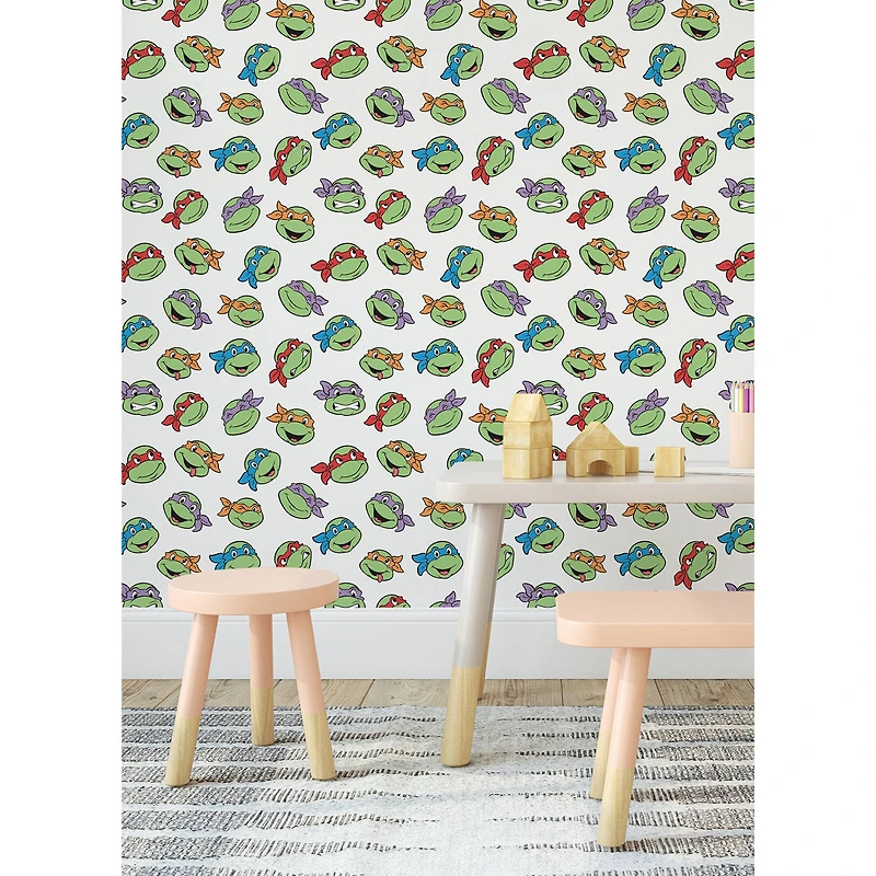 RoomMates Teenage Mutant Ninja Turtles Character Faces Peel & Stick Wallpaper