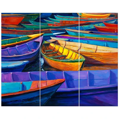 Designart - Boats at sunset