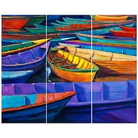 Designart - Boats at sunset