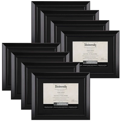 8 Pack: Black Rope 8.5" x 11" Document Frame with Mat, Graduation Collection by Studio Décor®