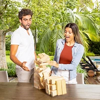 YardCandy Stars & Stripes Giant Outdoor Wooden Tumbling Tower 