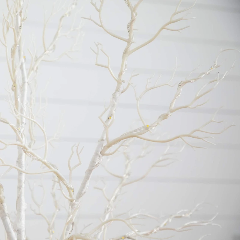 4ft. Pre-Lit White Twig Artificial Tree, Warm White LED Lights