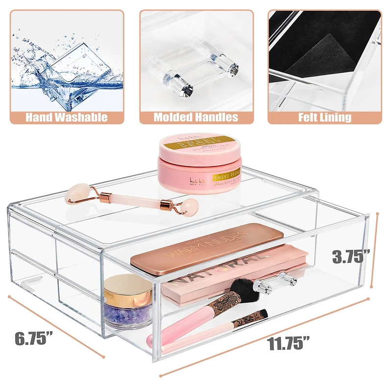 Sorbus Large Acrylic 1-Drawer Cosmetic Organizer