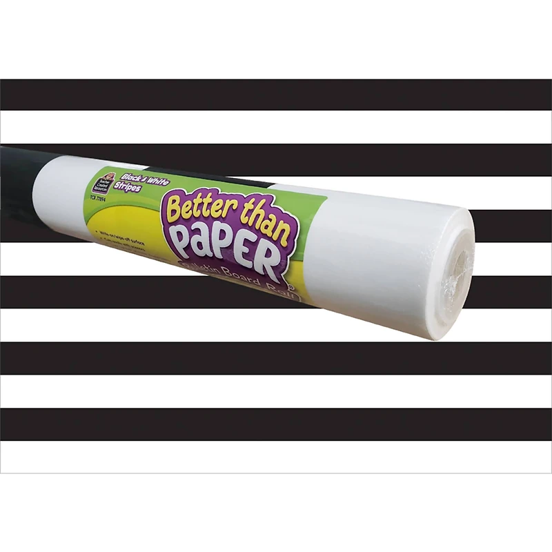 Teacher Created Resources Better Than Paper® Black & White Stripes Bulletin Board Roll, 4ct.